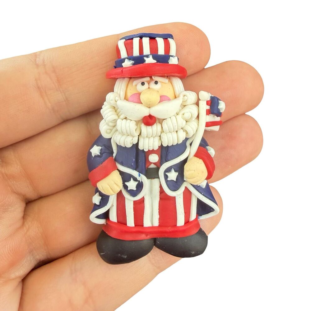 Vintage Jewelry Uncle Sam Brooch Patriotic Jewelry